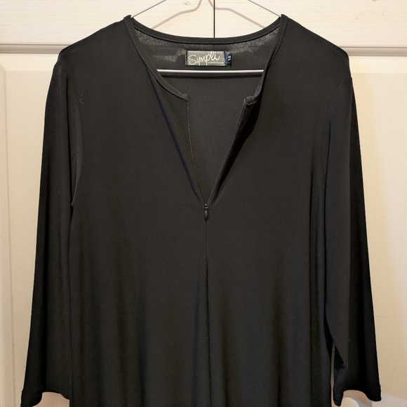 Sympli ReZip Tunic Top Black Size 10 Quarter Zip Neckline New With Tags - Picture 7 of 14